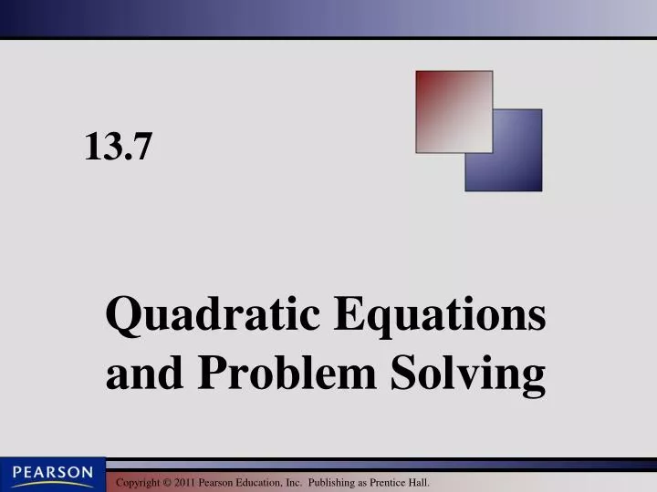 quadratic equations and problem solving