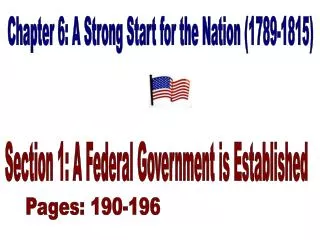 Chapter 6: A Strong Start for the Nation (1789-1815)