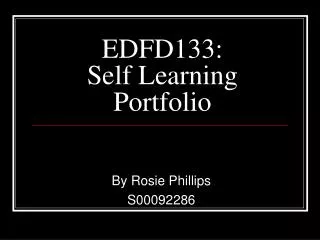 EDFD133: Self Learning Portfolio