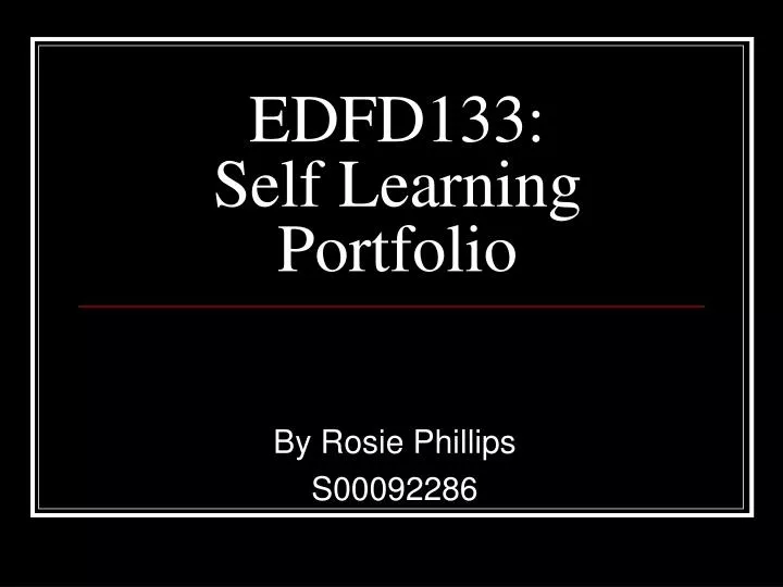 edfd133 self learning portfolio