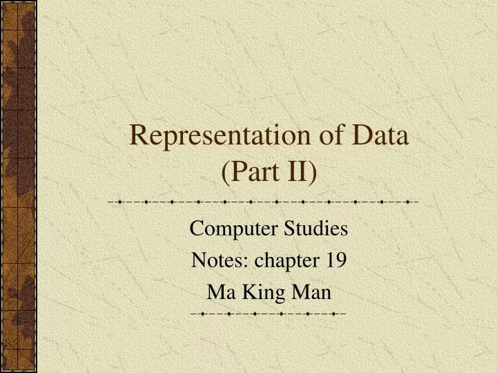 representation of data part ii