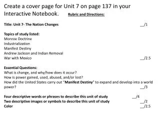 Unit 7. The Nation Changes Cover Page