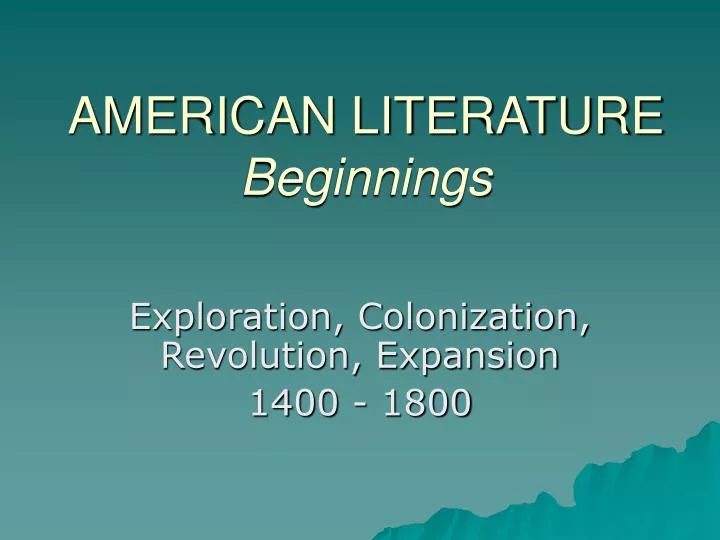 american literature beginnings
