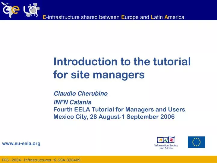 introduction to the tutorial for site managers
