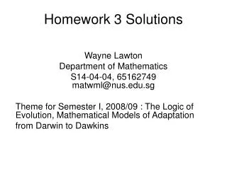 Homework 3 Solutions