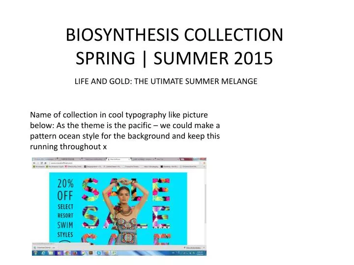 biosynthesis collection spring summer 2015