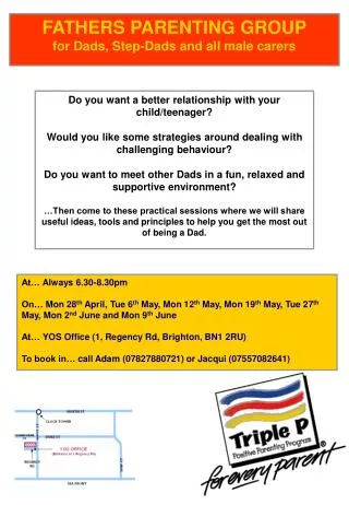FATHERS PARENTING GROUP for Dads, Step-Dads and all male carers