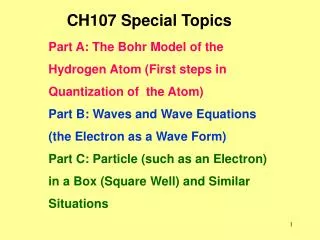 CH107 Special Topics