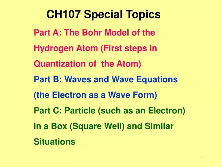 ch107 special topics