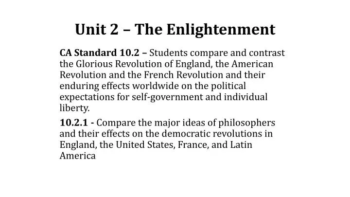 unit 2 the enlightenment