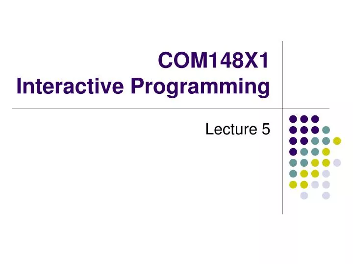 com148x1 interactive programming