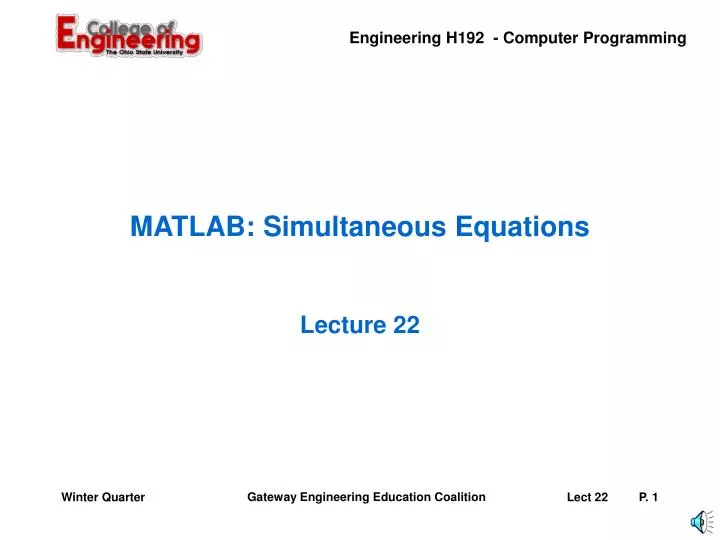 matlab simultaneous equations