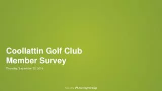 Coollattin Golf Club Member Survey