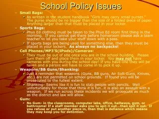 School Policy Issues