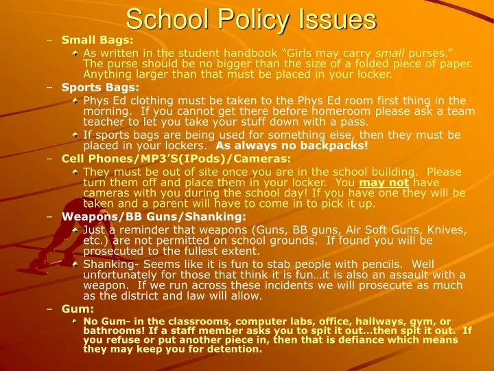 school policy issues