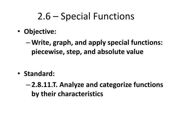 2 6 special functions