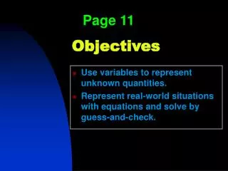 Objectives