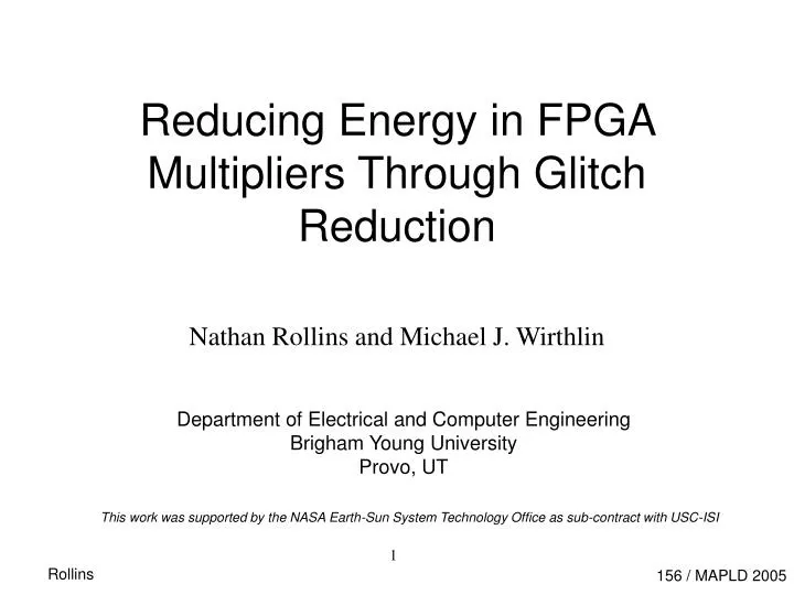 reducing energy in fpga multipliers through glitch reduction