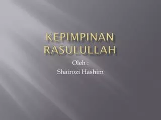kepimpinan rasulullah