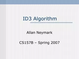 ID3 Algorithm