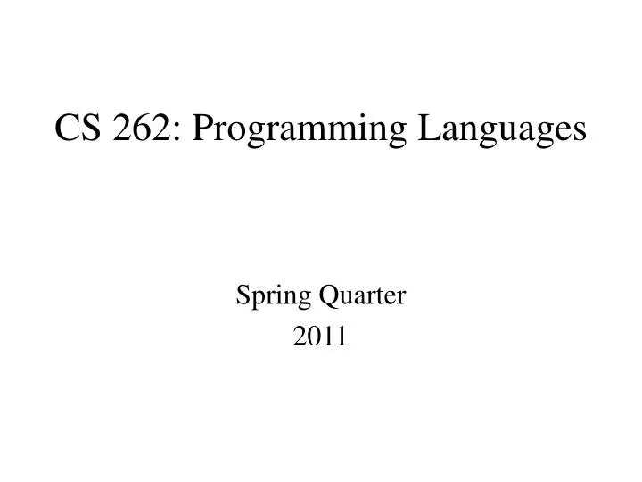 cs 262 programming languages