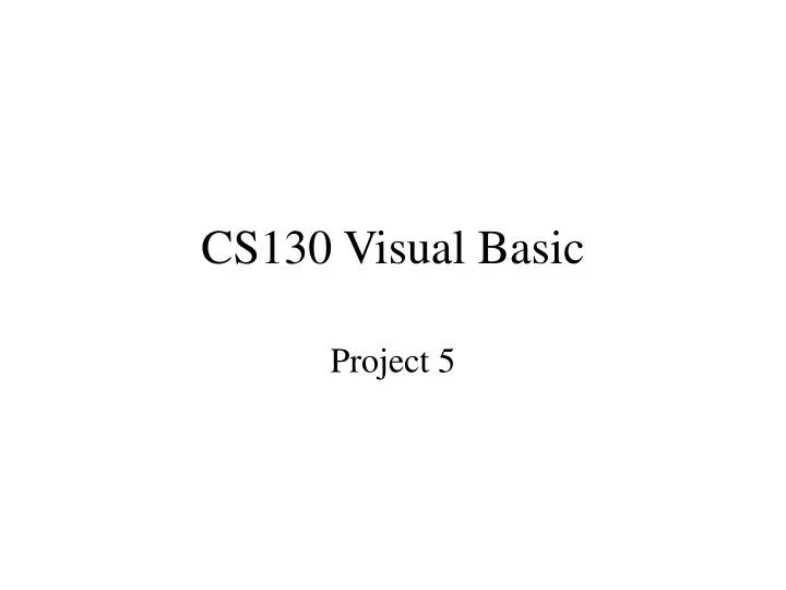 cs130 visual basic