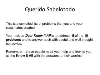querido sabelotodo