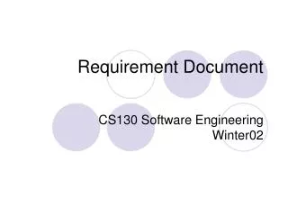 Requirement Document
