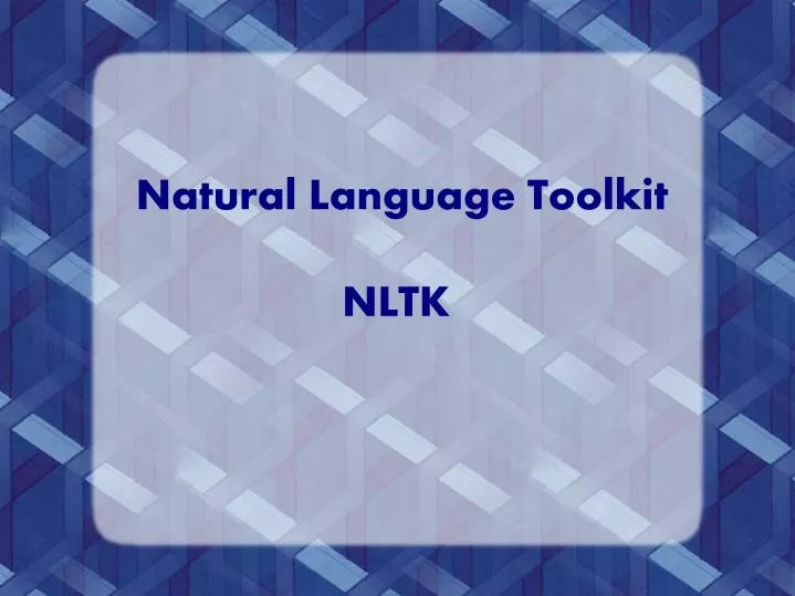 natural language toolkit nltk