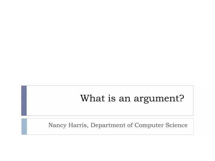 what is an argument