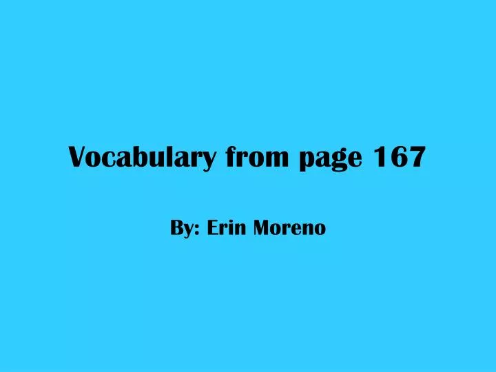 vocabulary from page 167