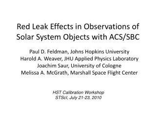 Red Leak Effects in Observations of Solar System Objects with ACS/SBC