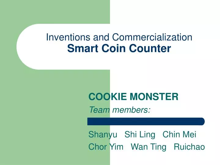 inventions and commercialization smart coin counter