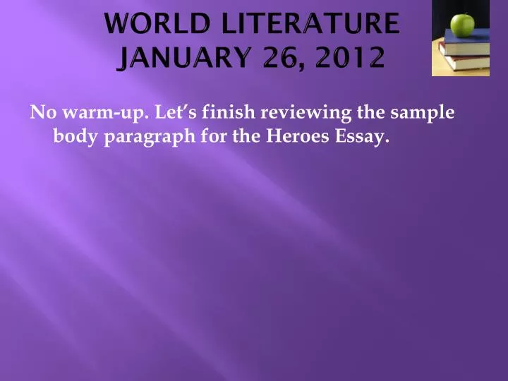 world literature january 26 2012