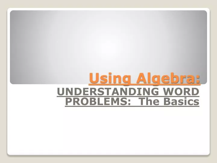 using algebra