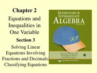 Chapter 2 Equations and Inequalities in One Variable