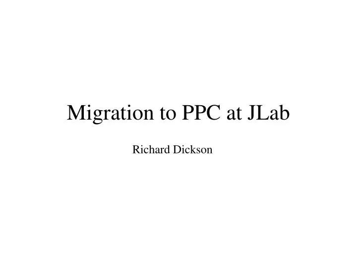 migration to ppc at jlab