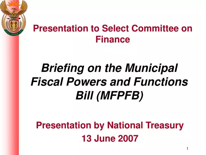 briefing on the municipal fiscal powers and functions bill mfpfb
