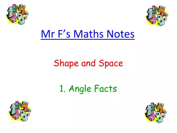 mr f s maths notes