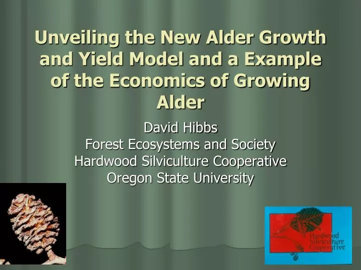 unveiling the new alder growth and yield model and a example of the economics of growing alder