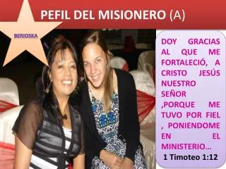 pefil del misionero a