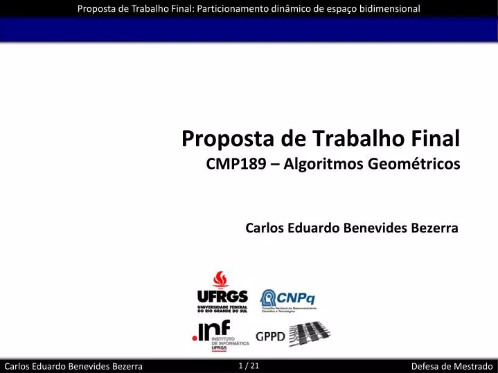 proposta de trabalho final cmp189 algoritmos geom tricos