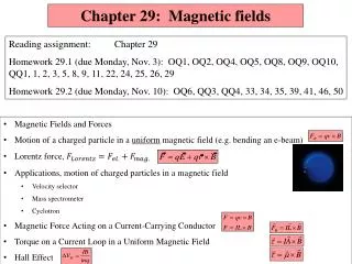 Chapter 29: Magnetic fields