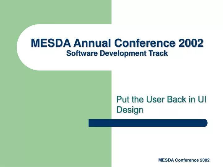 mesda annual conference 2002 software development track