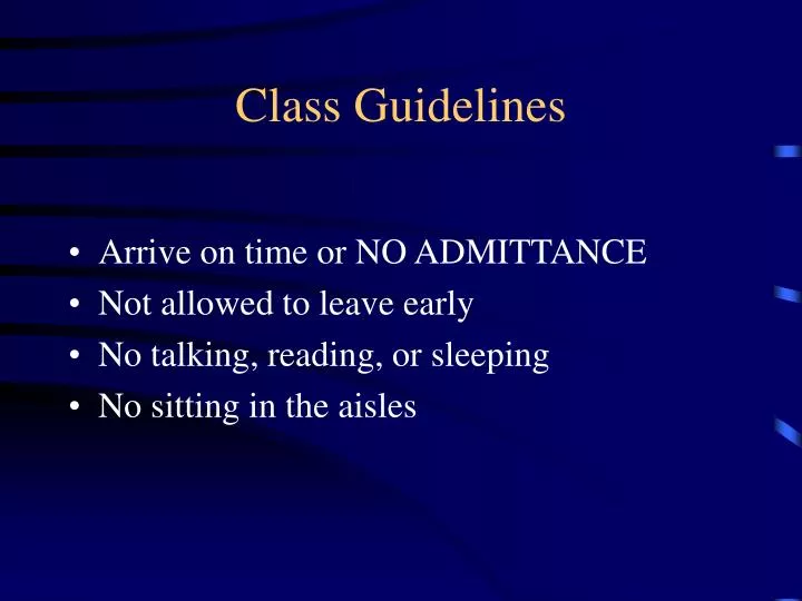 class guidelines