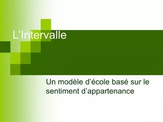 l intervalle