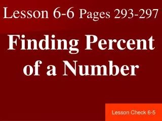 Lesson 6-6 Pages 293-297