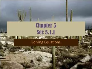 Chapter 5 Sec 5.1.1