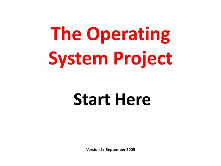 the operating system project