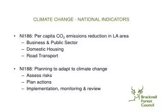 CLIMATE CHANGE - NATIONAL INDICATORS